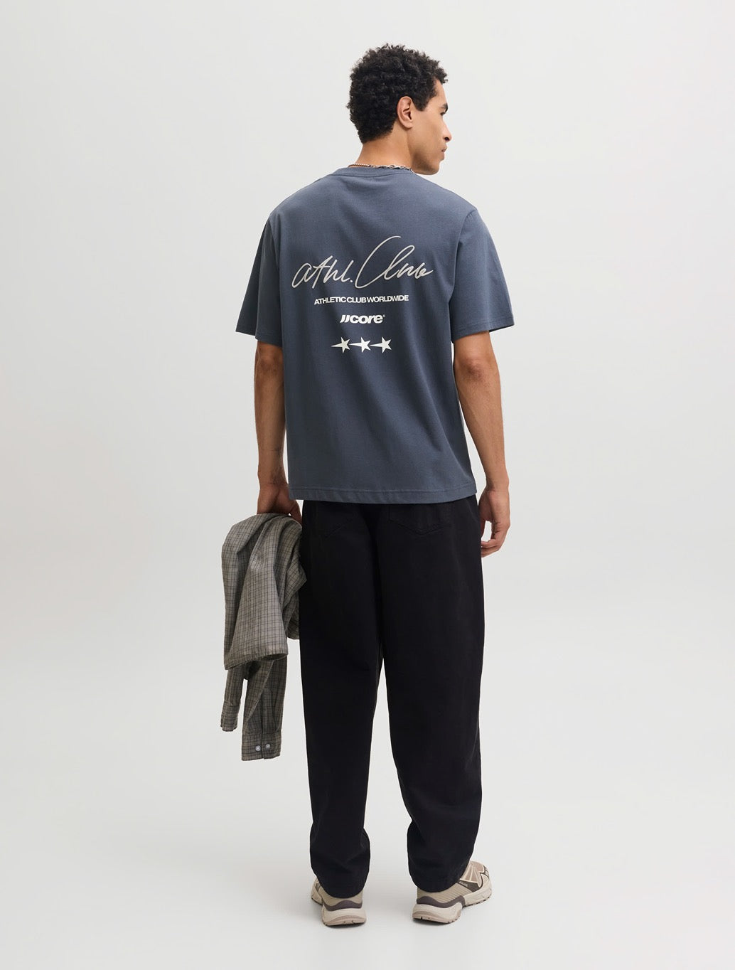 Jack & Jones Club Back Print T-Shirt in Navy
