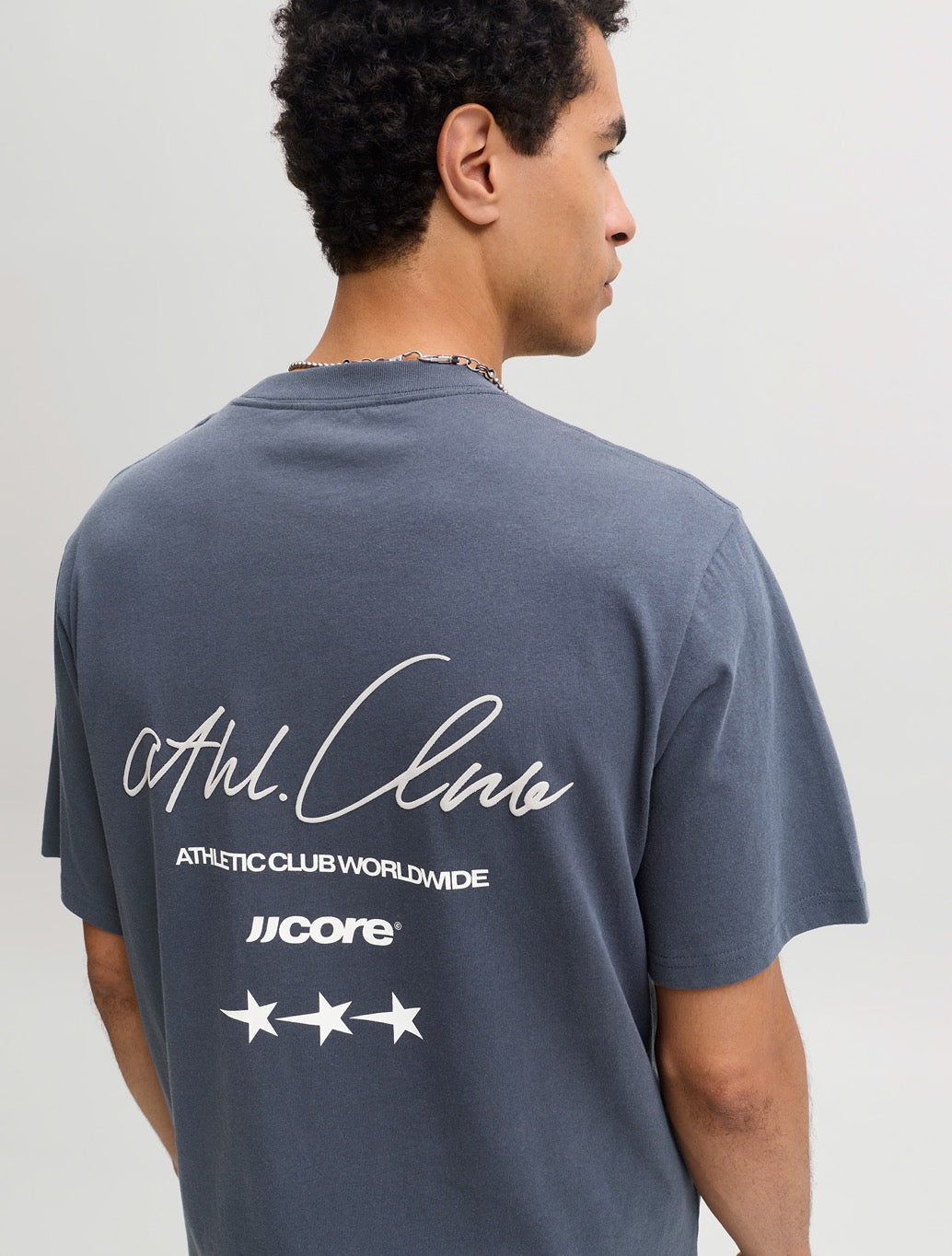 Jack & Jones Club Back Print T-Shirt in Navy