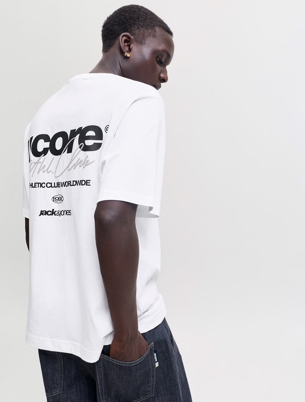 Jack & Jones Club Back Print T-Shirt in White