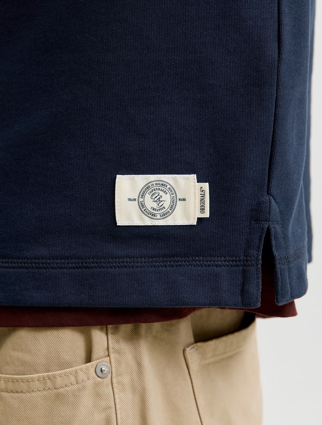 Jack & Jones Colour Block Rugby Sweatshirt in Navy Stripe