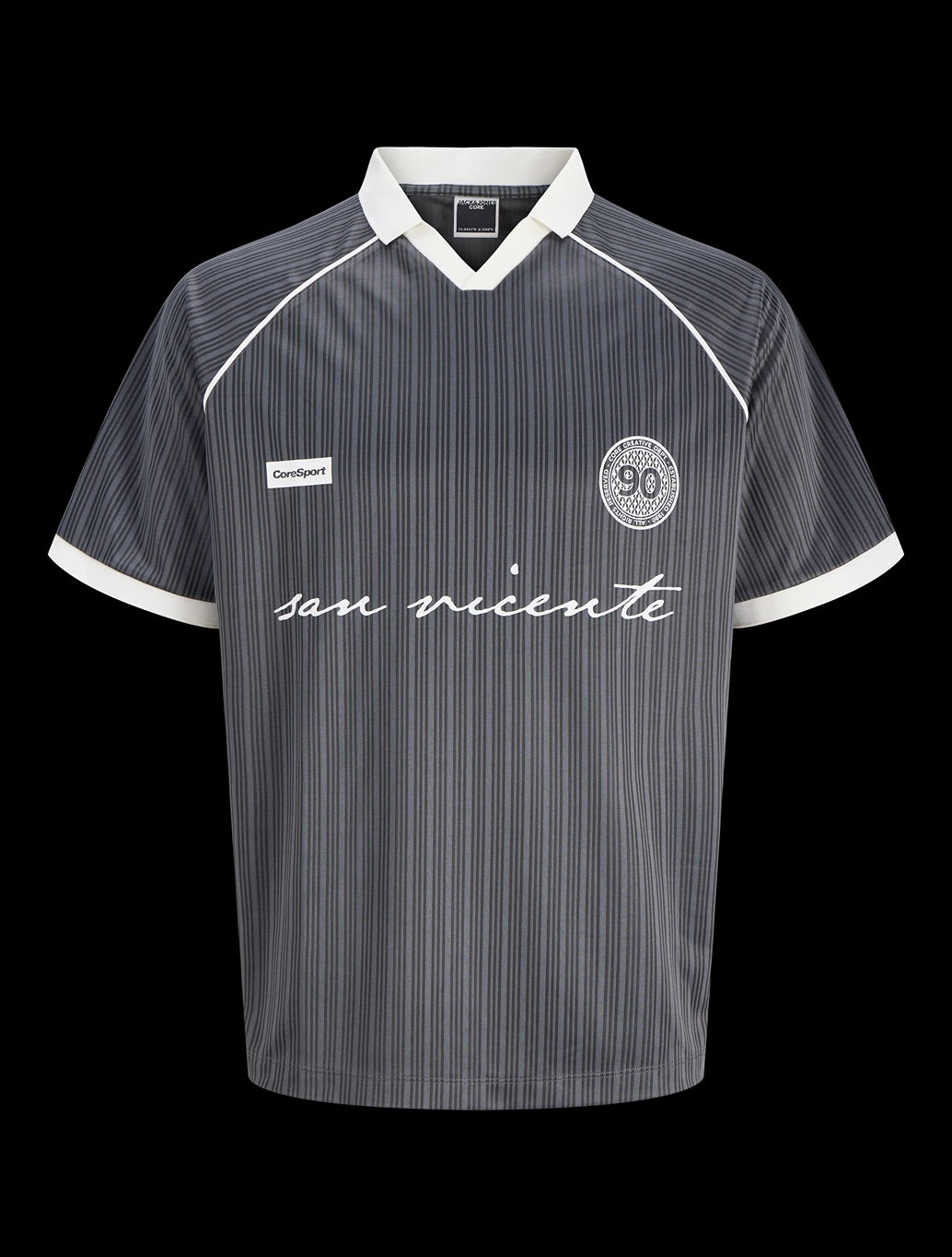 Jack & Jones Eterna Football Polo Shirt in Dark Grey