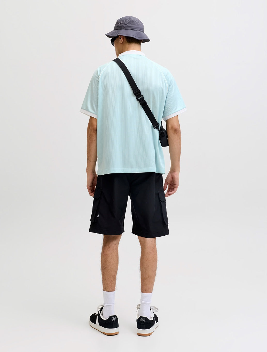 Jack & Jones Eterna Football Polo Shirt in Light Blue