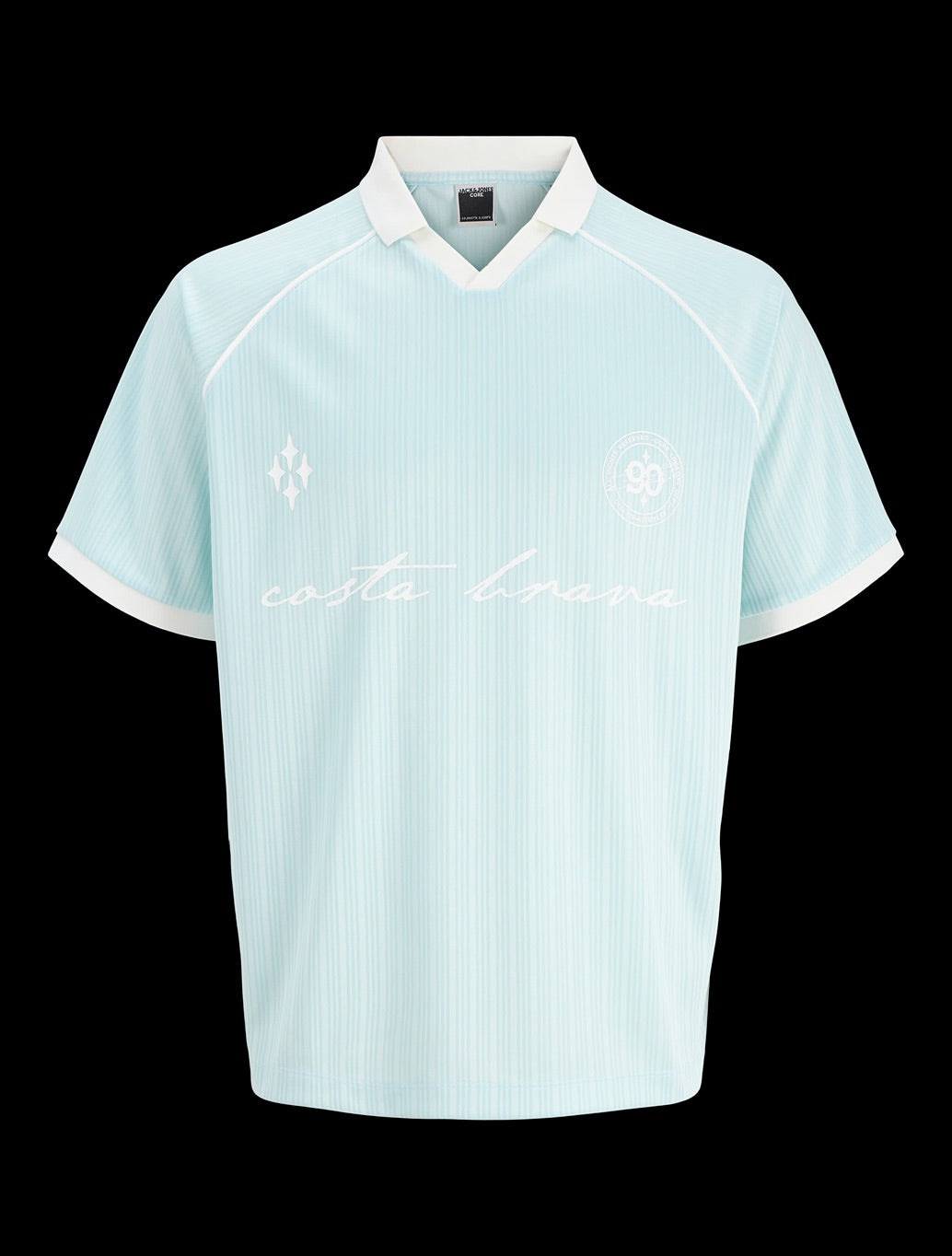 Jack & Jones Eterna Football Polo Shirt in Light Blue