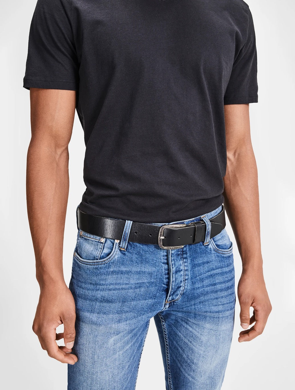 Jack & Jones Paul Leather Belt in Black