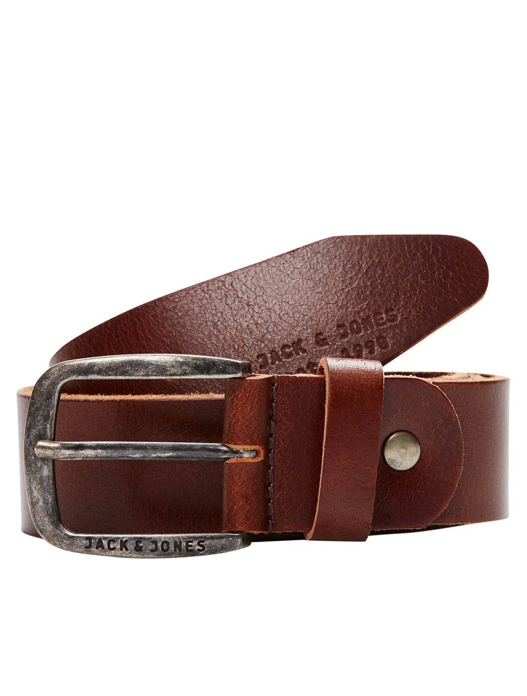 Jack & Jones Paul Leather Belt in Dark Brown