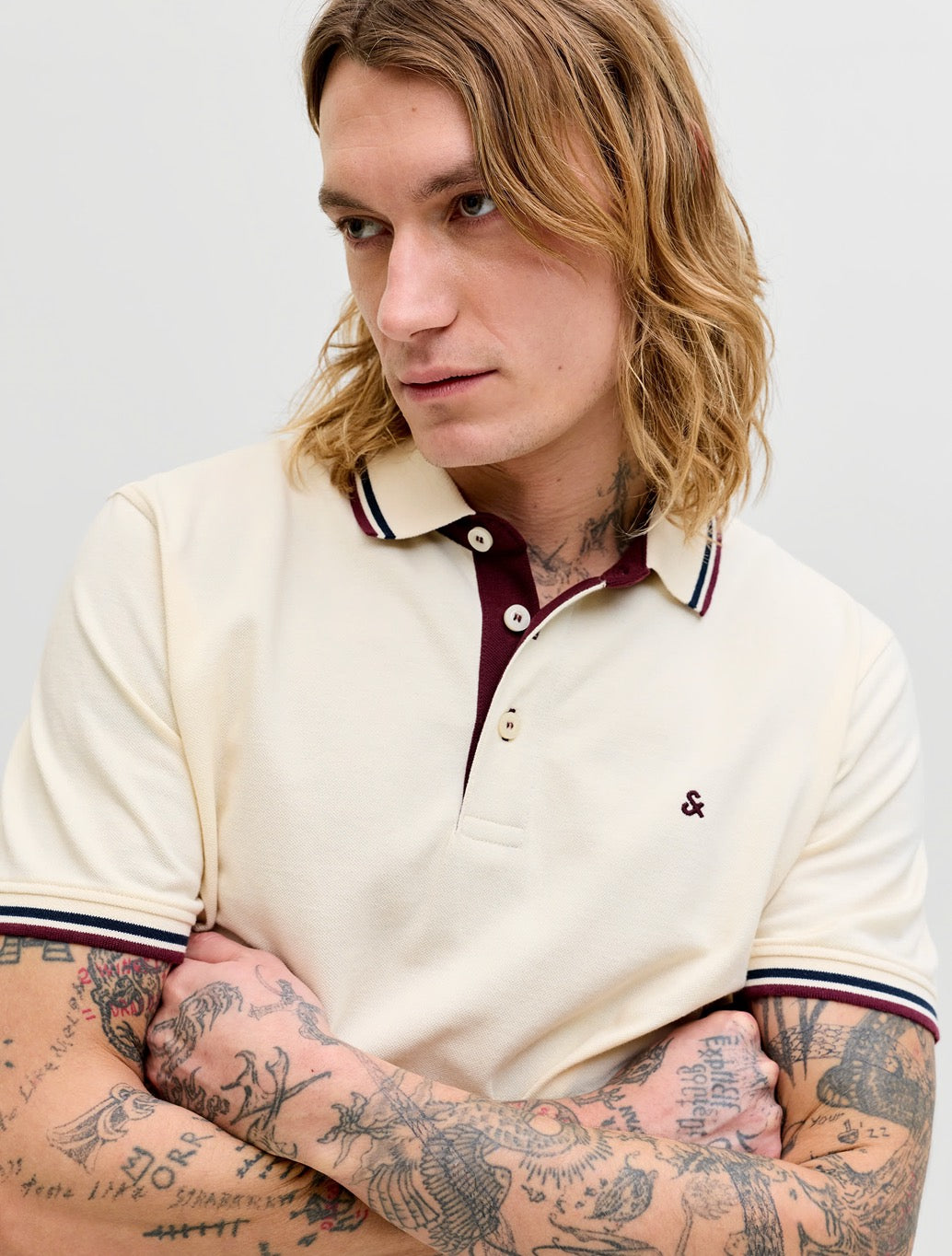 Jack & Jones Paulos Polo Shirt in Cream