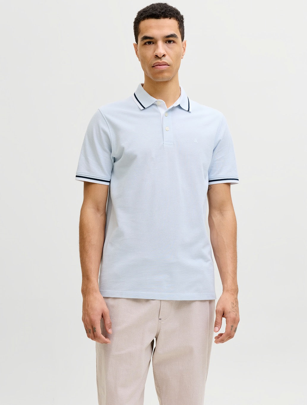 Jack & Jones Paulos Polo Shirt in Light Blue