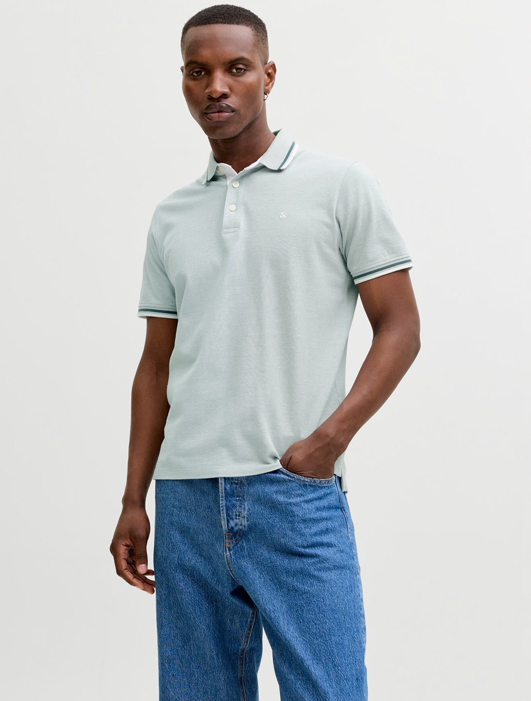 Jack & Jones Paulos Polo Shirt in Mint Green