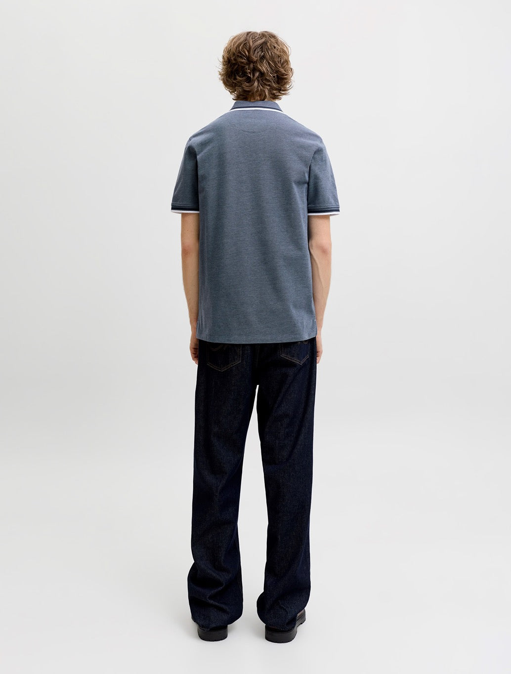 Jack & Jones Paulos Polo Shirt in Navy Fleck