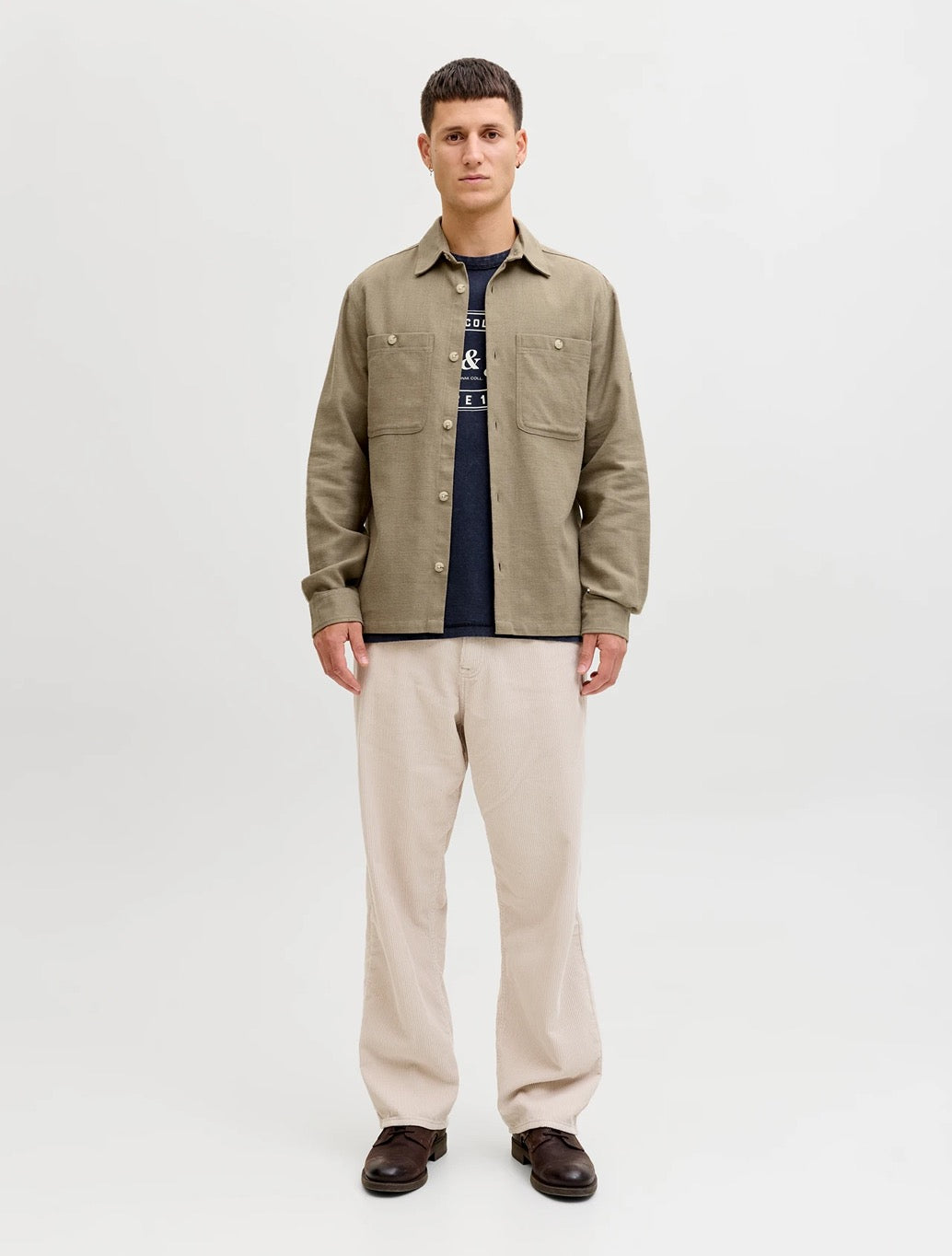 Jack & Jones Rayle Linen Blend Shirt in Light Green
