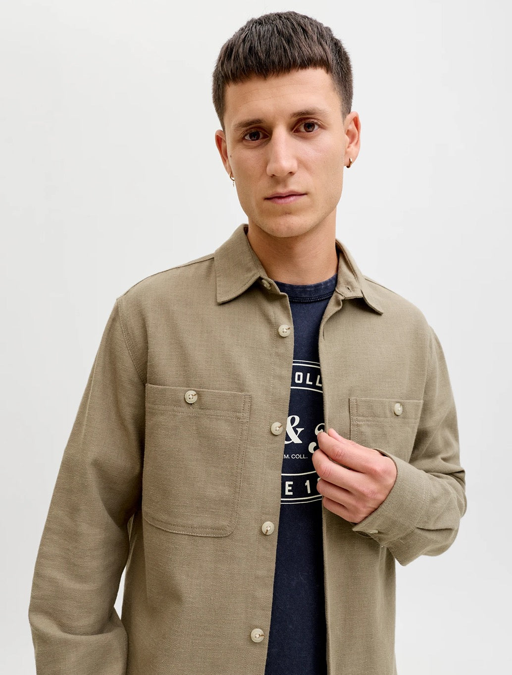 Jack & Jones Rayle Linen Blend Shirt in Light Green
