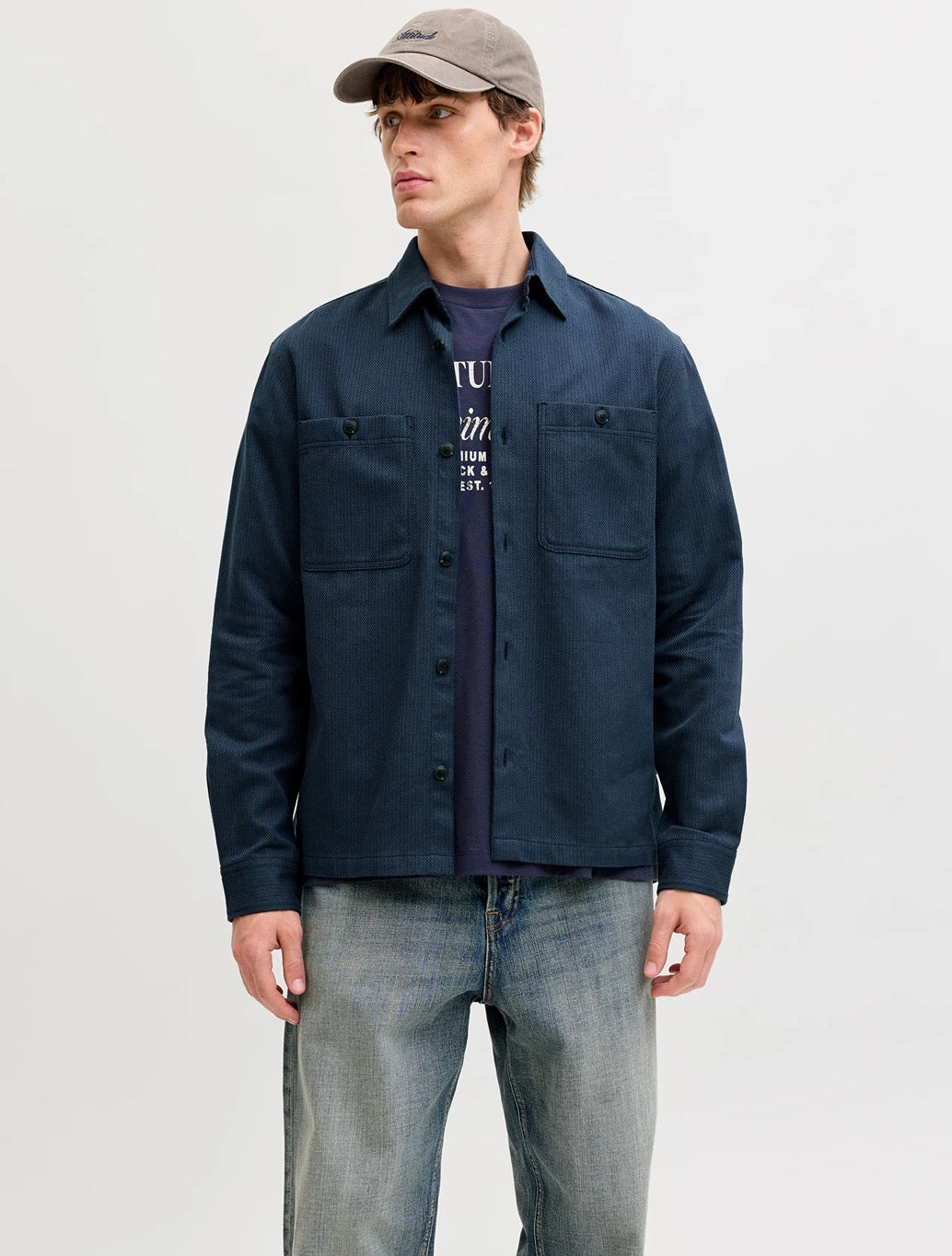 Jack & Jones Rayle Linen Blend Shirt in Navy
