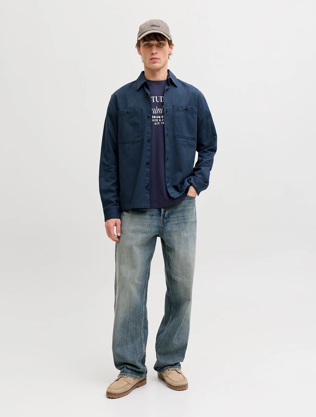 Jack & Jones Rayle Linen Blend Shirt in Navy