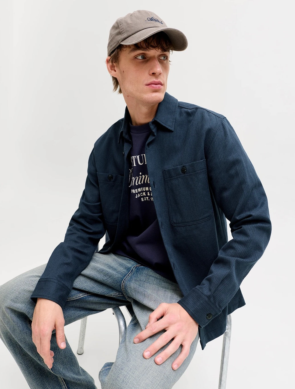 Jack & Jones Rayle Linen Blend Shirt in Navy