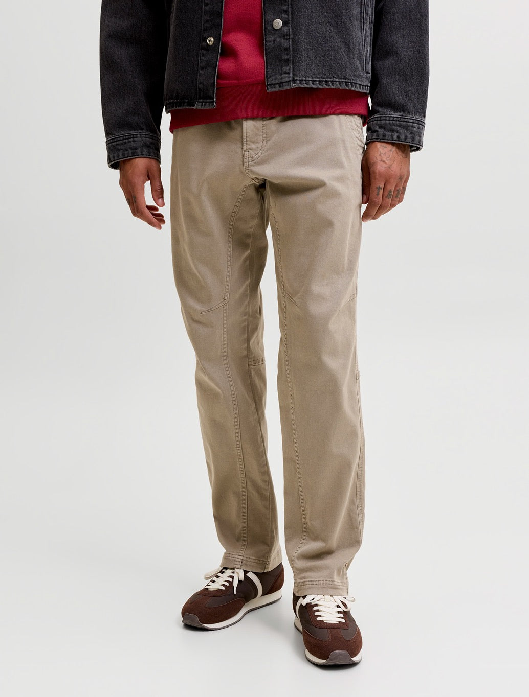 Jack & Jones Relaxed Fit Drawstring Trousers in Beige