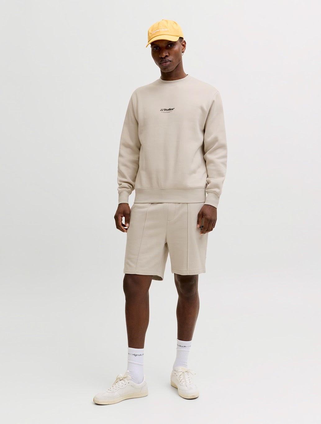 Jack & Jones Soho Printed Logo Sweatshirt in Beige