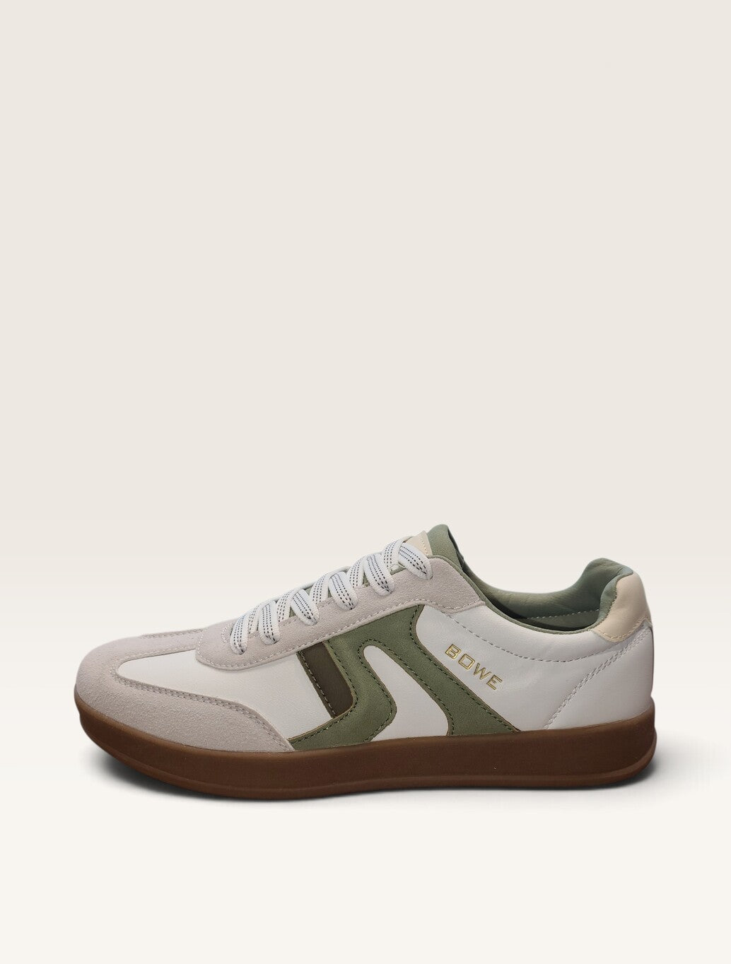 Tommy Bowe Shoes Burwett Trainer in White with Khaki