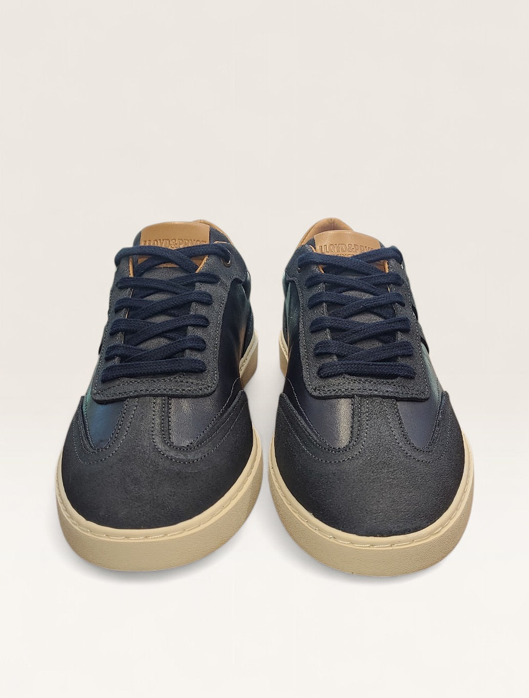 Lloyd & Pryce Tizzano Leather Trainers in Navy