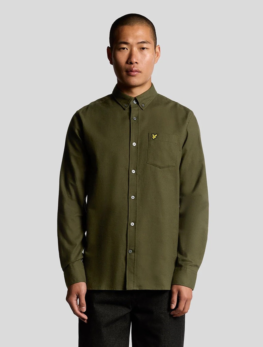 Lyle & Scott - Button Down Flannel Shirt - Dark Green