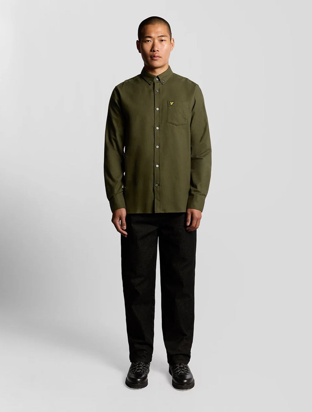Lyle & Scott - Button Down Flannel Shirt - Dark Green