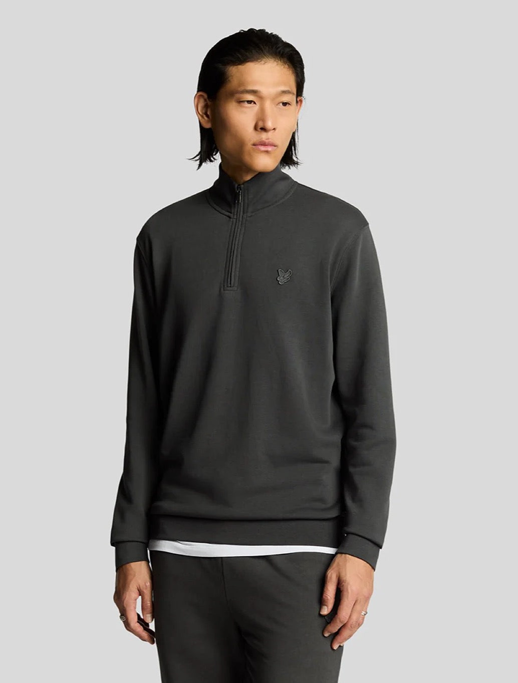 Lyle & Scott - Superfine Cotton 1/4 Zip Sweatshirt - Charcoal