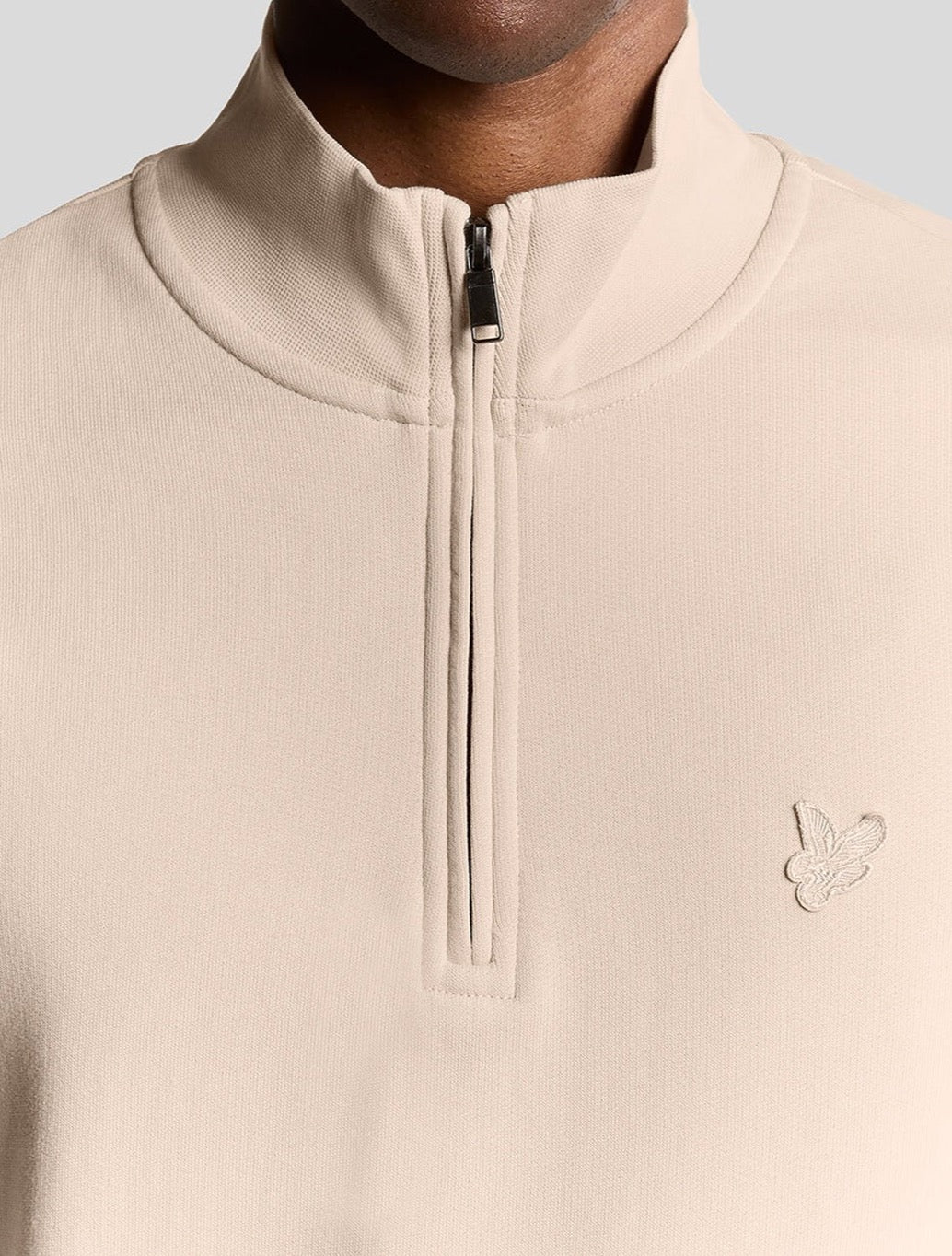 Lyle & Scott - Superfine Cotton 1/4 Zip Sweatshirt - Light Beige
