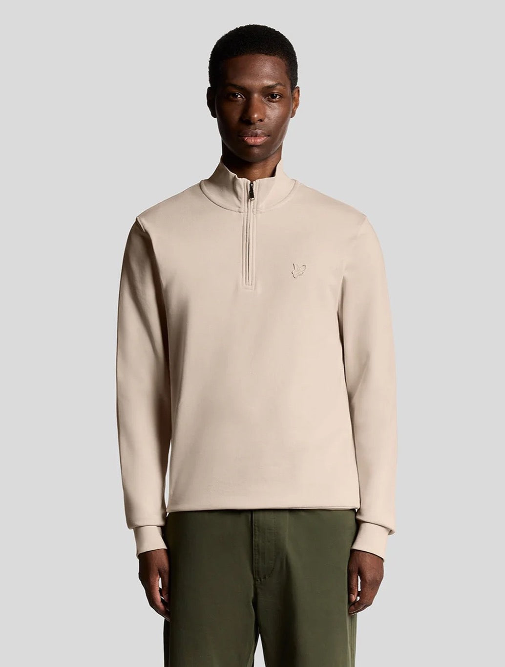 Lyle & Scott - Superfine Cotton 1/4 Zip Sweatshirt - Light Beige