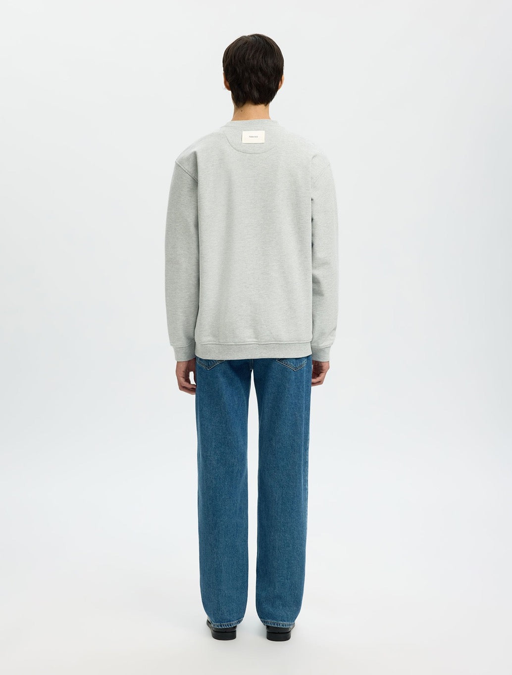 Selected Aron Cotton Sweatshirt in Grey