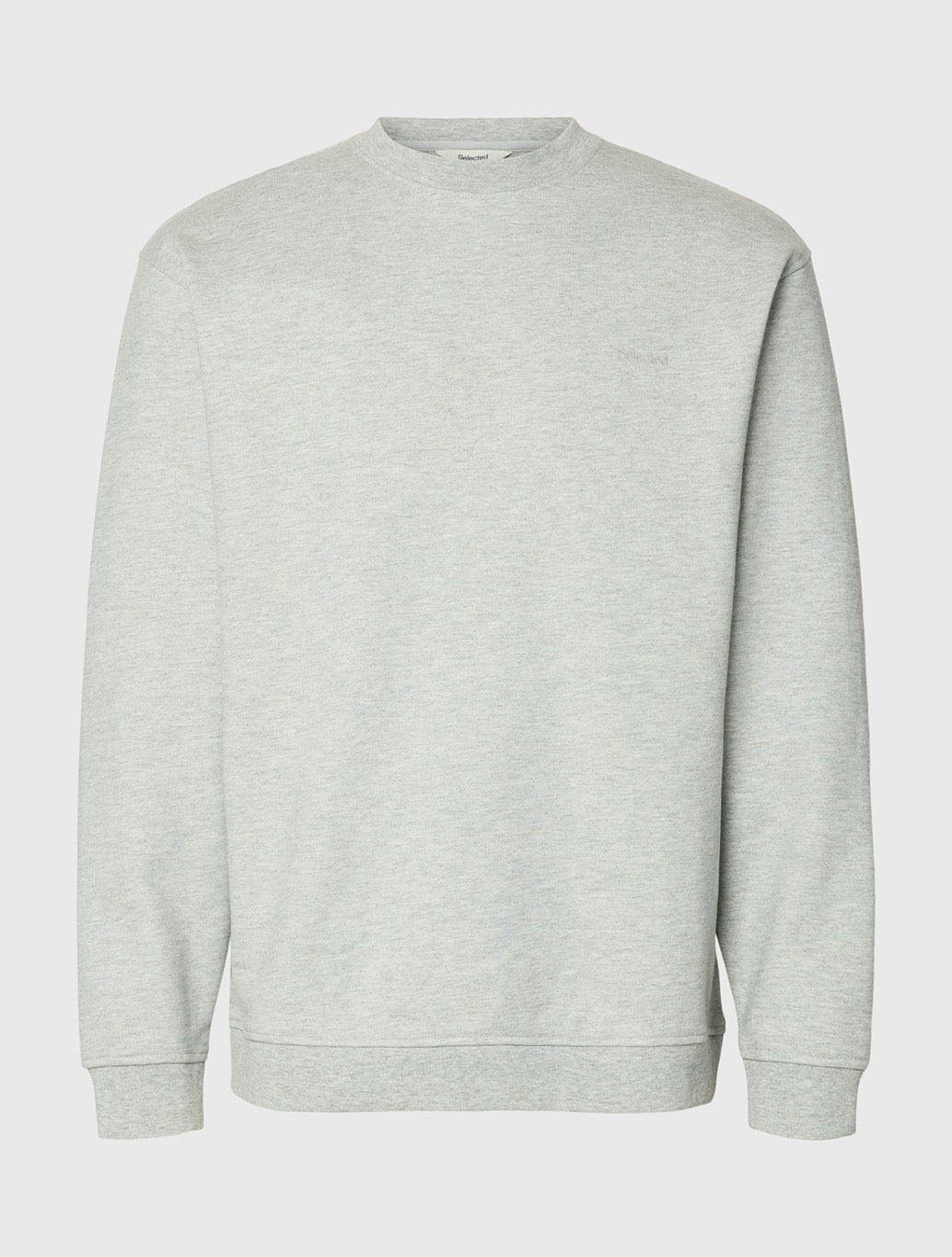 Selected Aron Cotton Sweatshirt in Grey