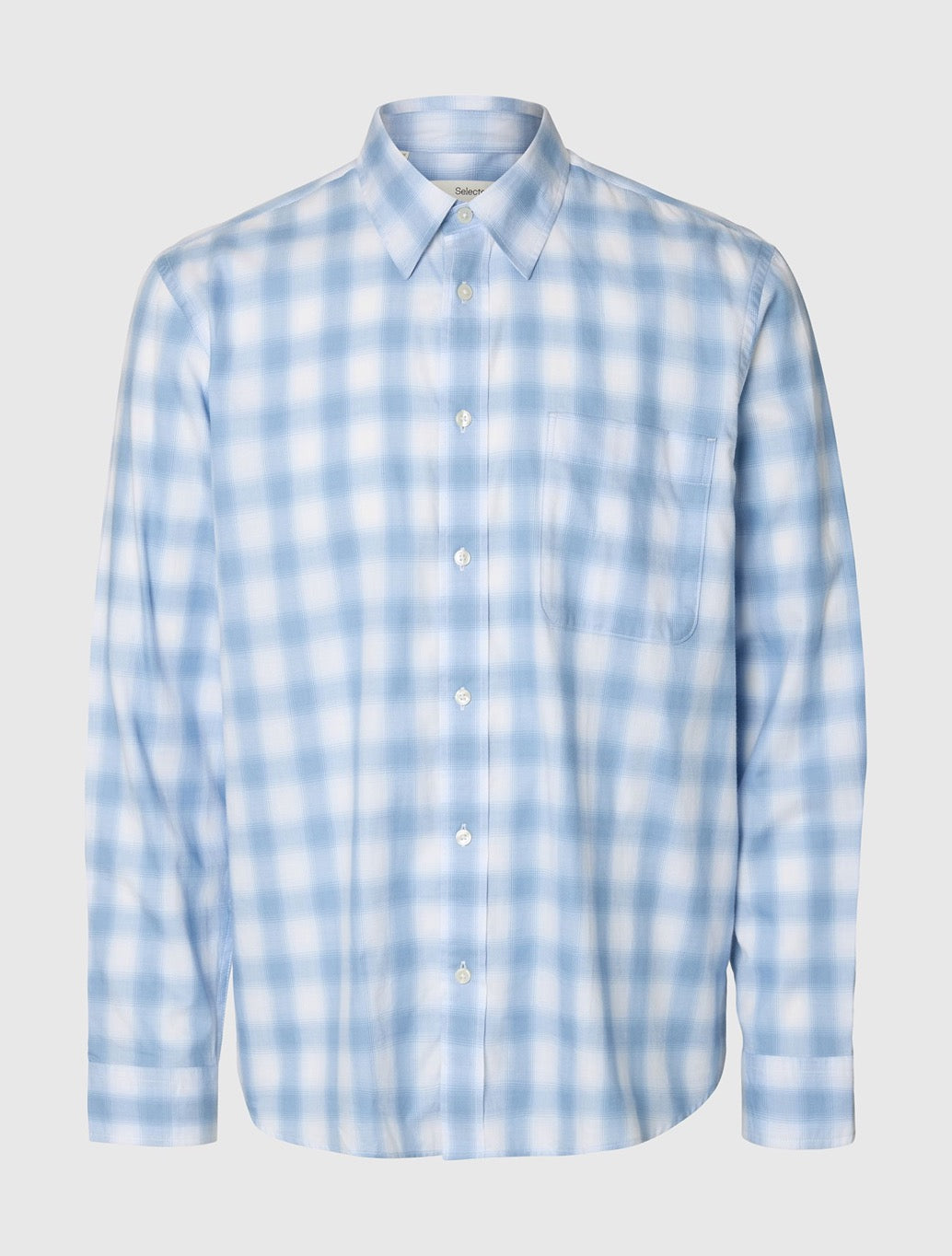 Selected Bob Check Shirt in Light Blue Check
