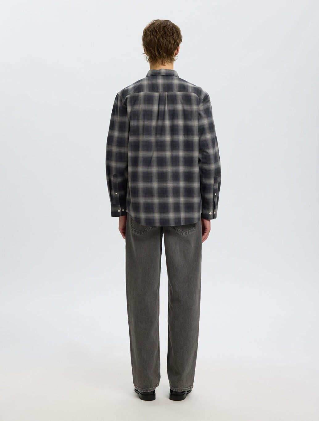 Selected Cole Cotton Shirt in Beige Check