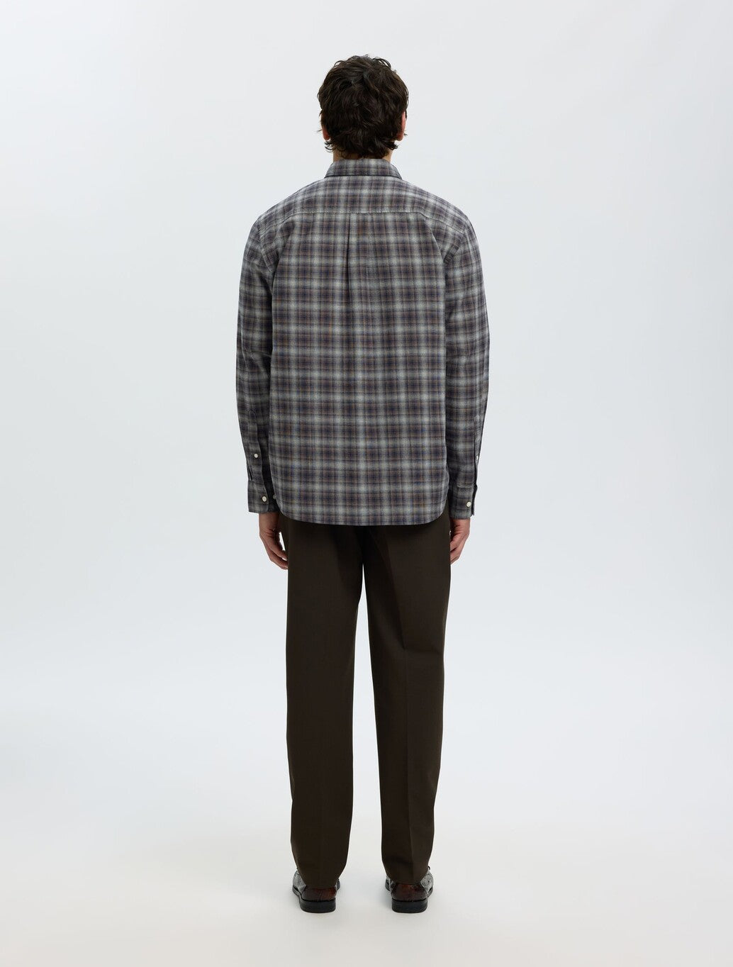 Selected Cole Cotton Shirt in Brown Check