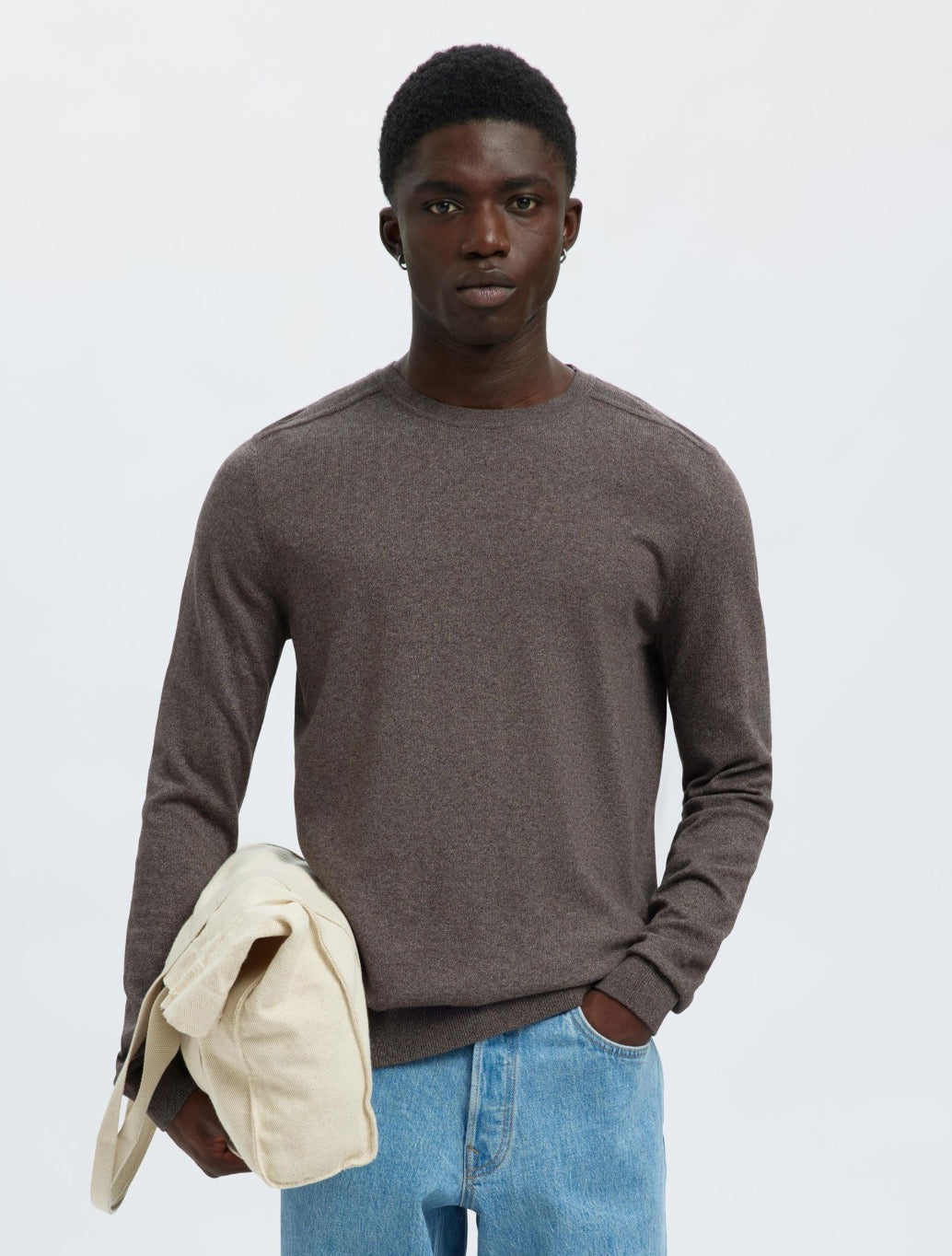 Selected - Berg Crew Neck Jumper - Dark Brown