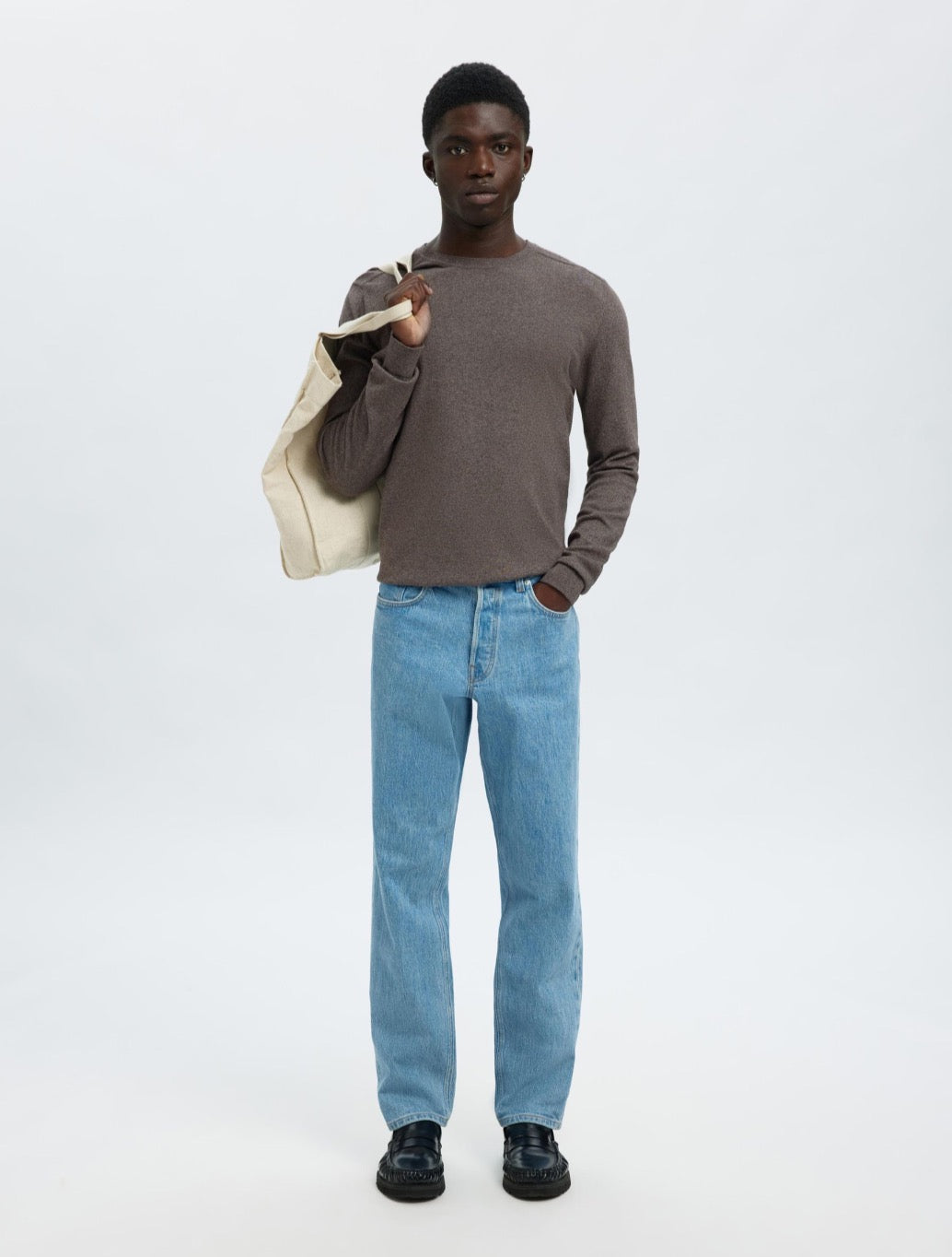 Selected - Berg Crew Neck Jumper - Dark Brown