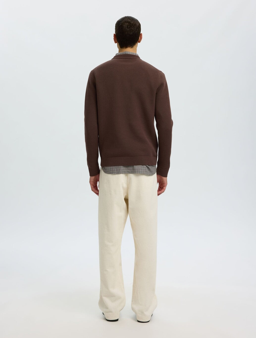 Selected Dane Crew Neck Pullover in Dark Brown