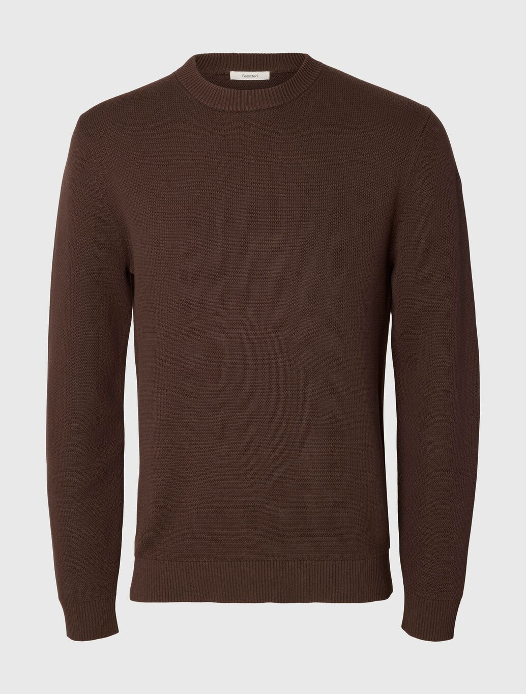 Selected Dane Crew Neck Pullover in Dark Brown