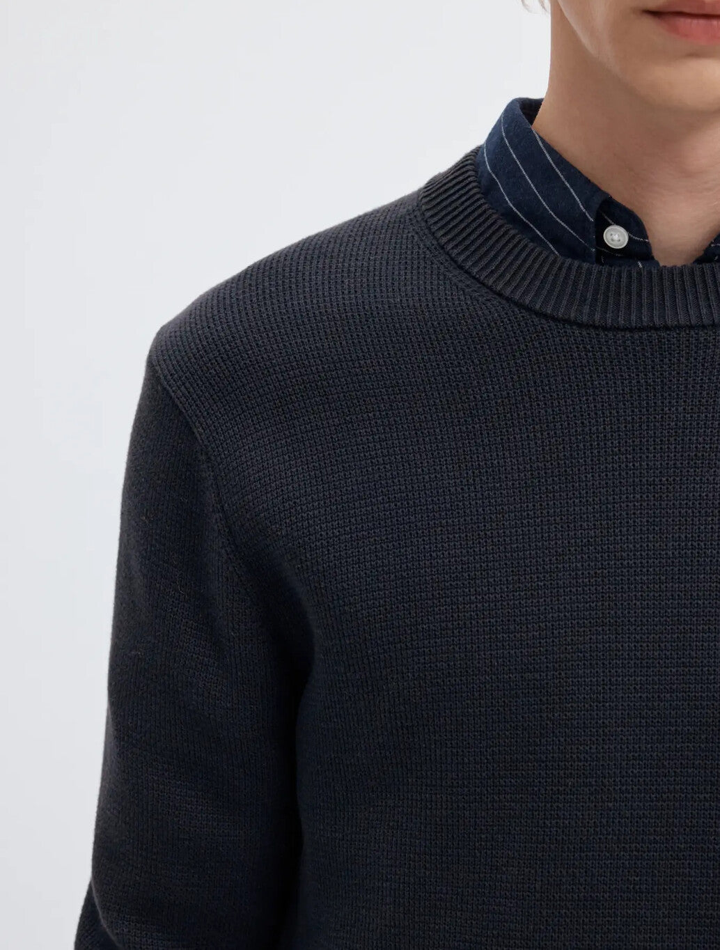 Selected Dane Crew Neck Pullover in Sky Captain