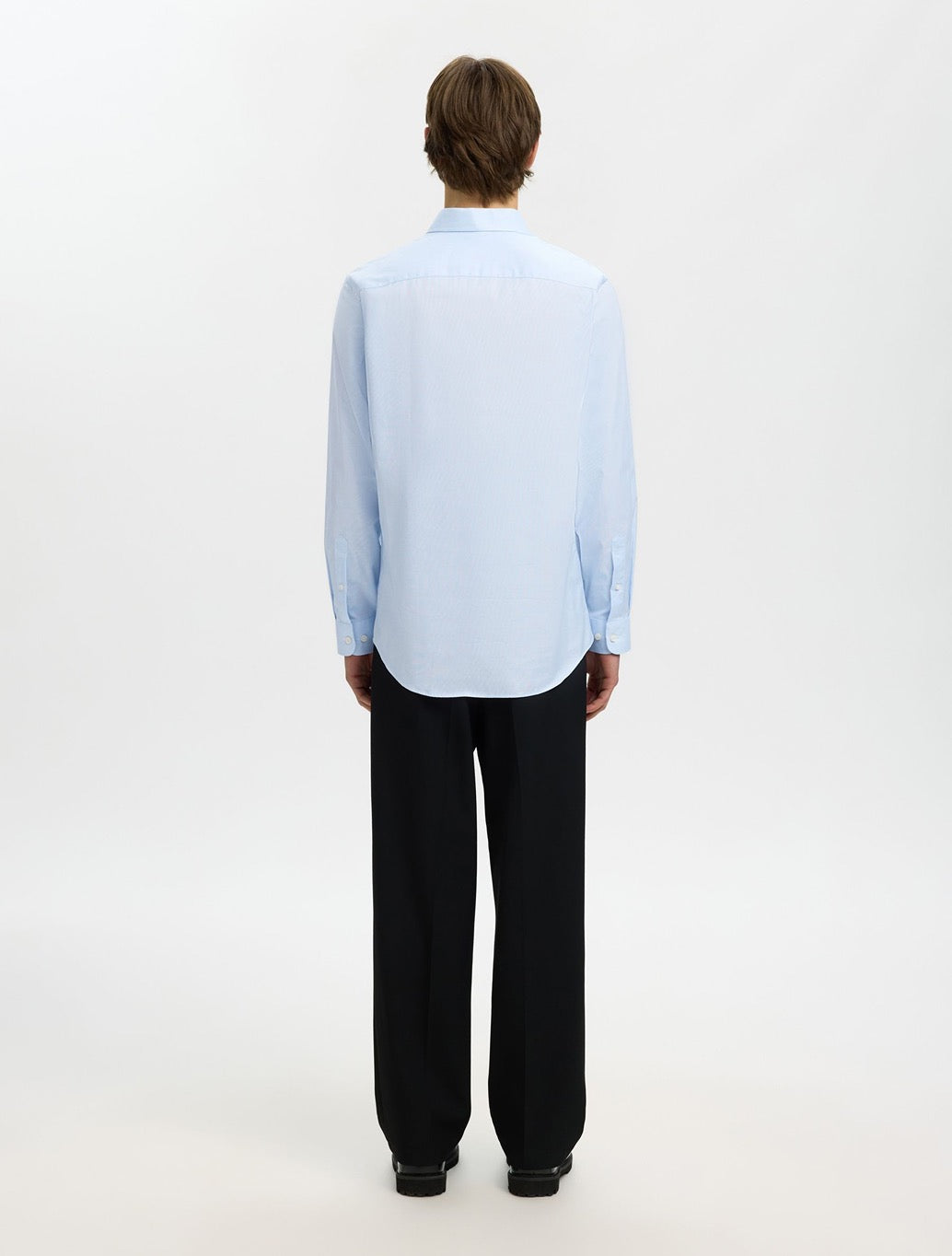 Selected Ethan Long Sleeved Slim Fit Shirt in Light Blue