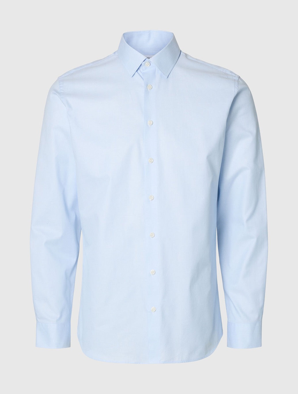 Selected Ethan Long Sleeved Slim Fit Shirt in Light Blue