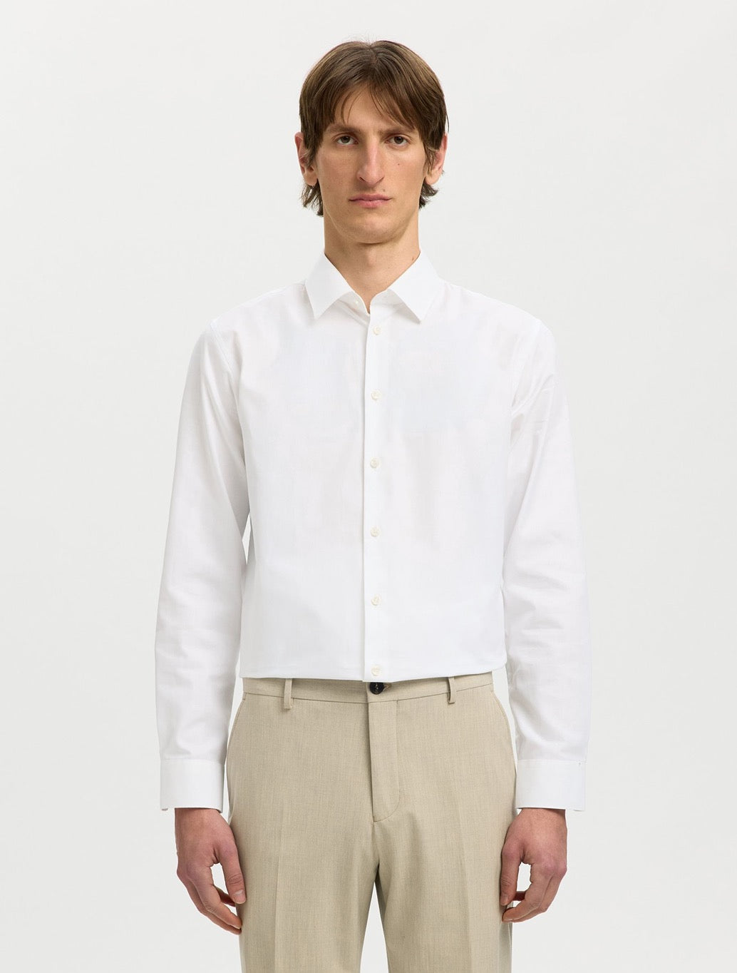 Selected Ethan Long Sleeved Slim Fit Shirt in White