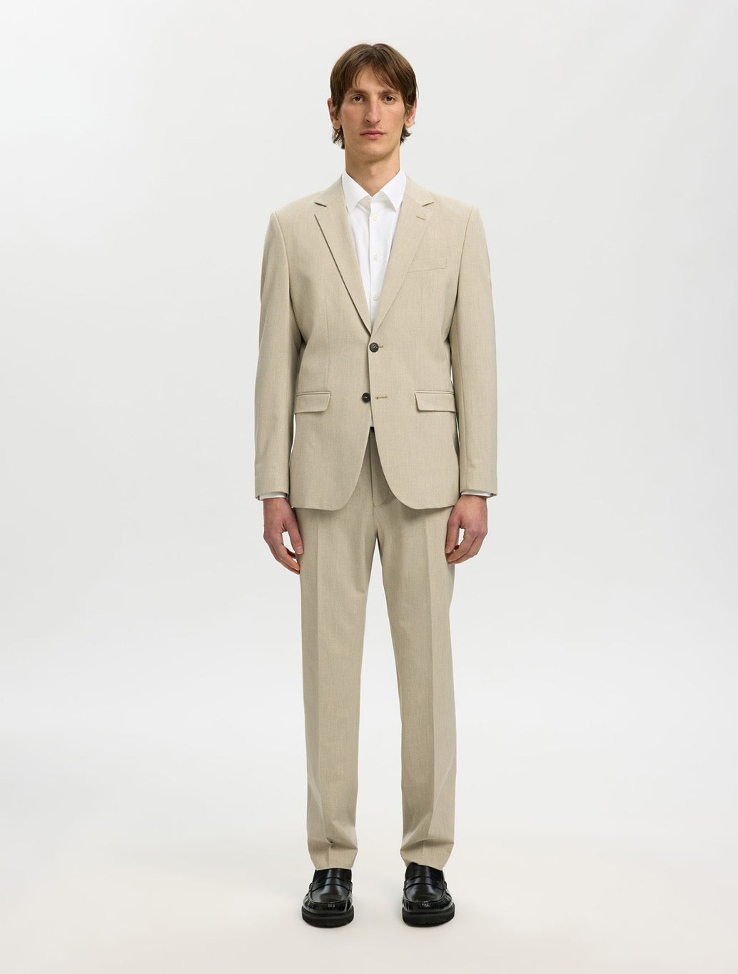 Selected Ethan Long Sleeved Slim Fit Shirt in White