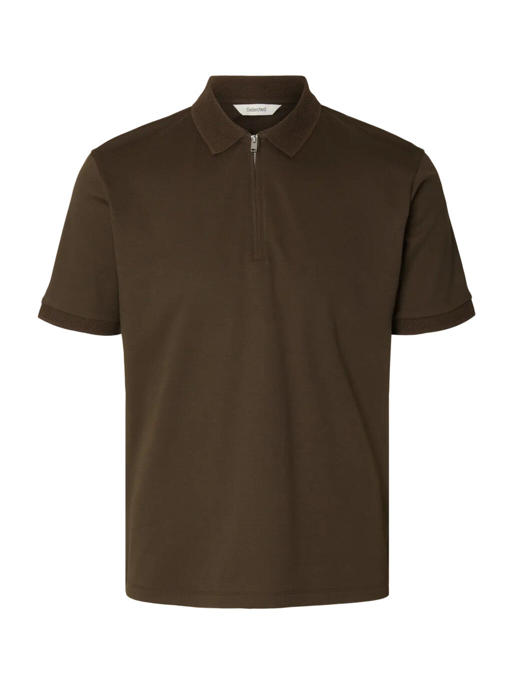 Selected Fave Zip Polo Shirt in Delicioso