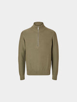 Selected Homme - Axel Half Zip Knit - Green