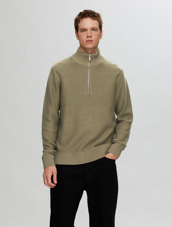 Selected Homme - Axel Half Zip Knit - Green