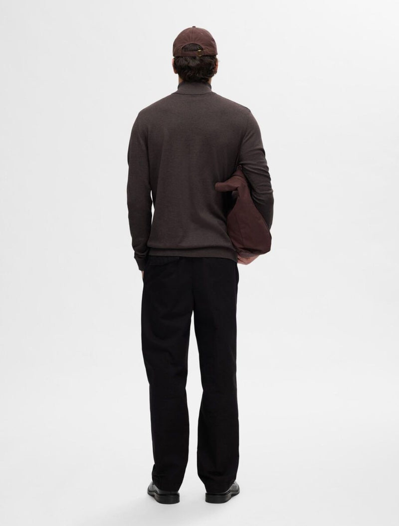 Selected Homme - Berg Zip Knit - Dark Brown