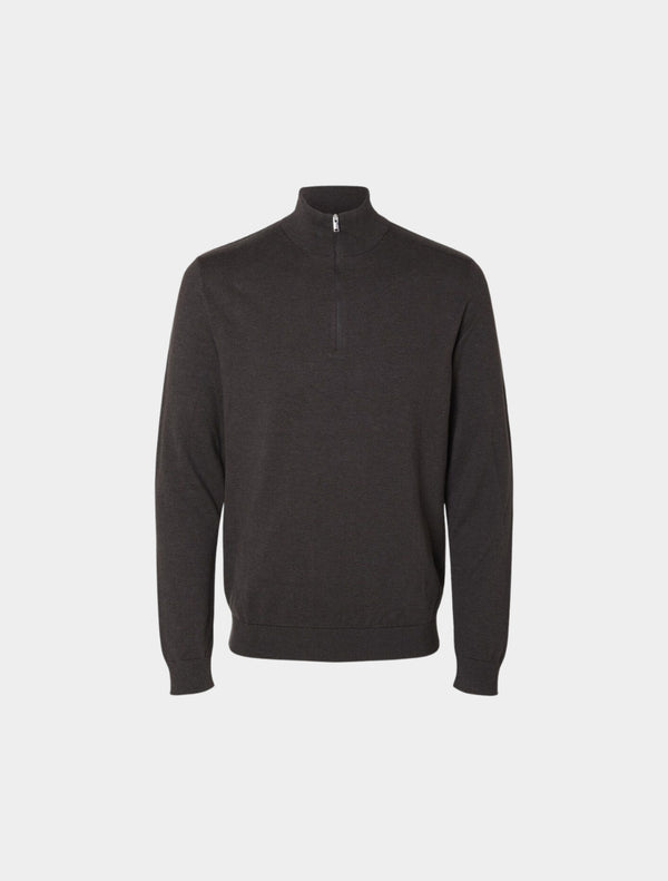 Selected Homme - Berg Zip Knit - Dark Brown