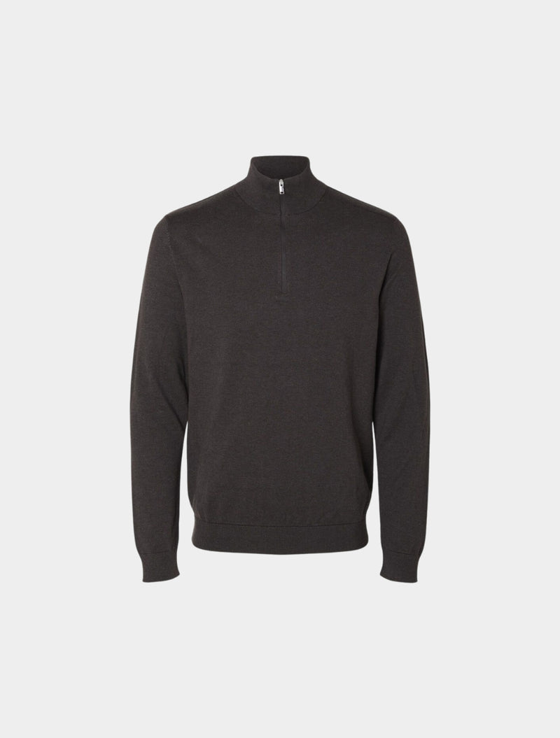 Selected Homme - Berg Zip Knit - Dark Brown