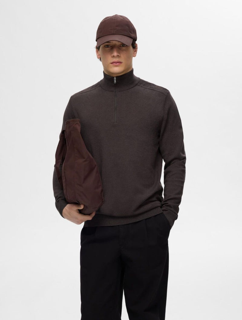 Selected Homme - Berg Zip Knit - Dark Brown