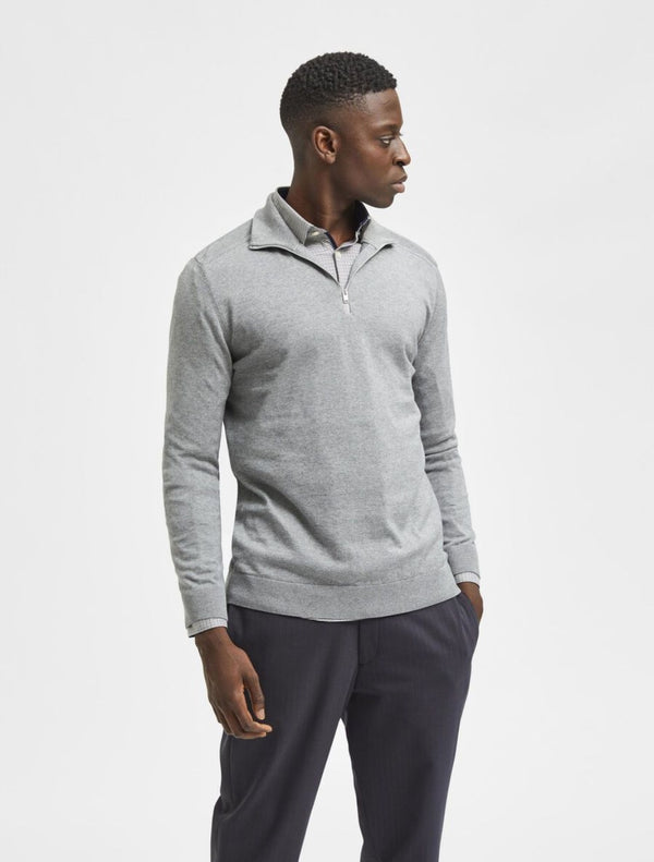 Selected Homme - Berg Zip Knit - Light Grey