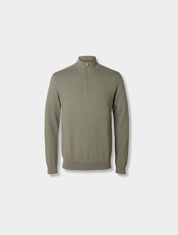 Selected Homme - Berg Zip Knit - Light Khaki